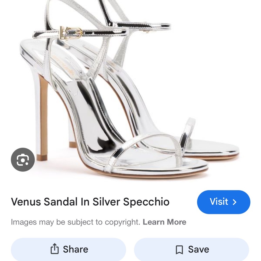 NWT Larroude Venus sandal in Silver Specchio